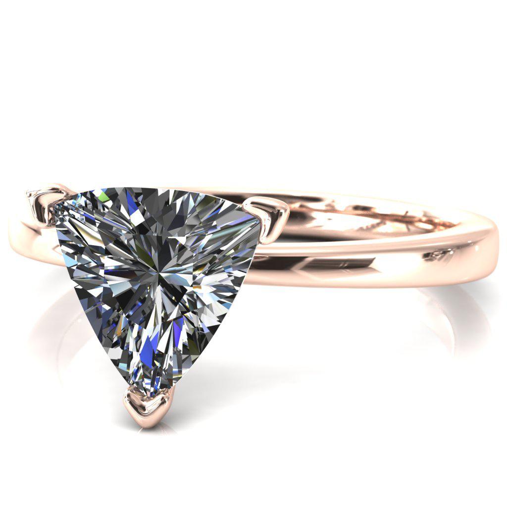 Tessa Trillion Moissanite 3 Prong Pitched Shoulders Solitaire Engagement Ring