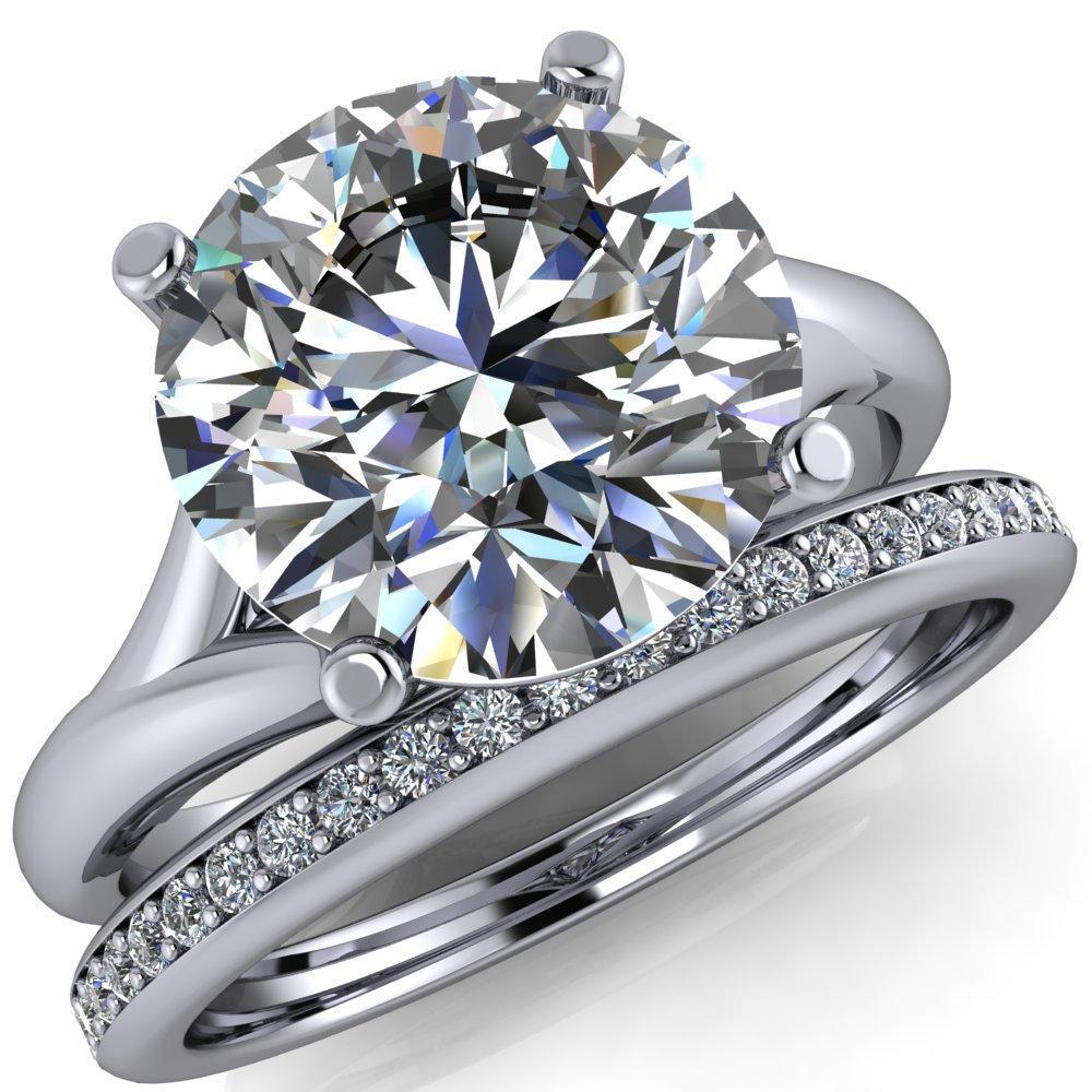 Thea Round Moissanite 4 Prong Split Shank Engagement Ring-Custom-Made Jewelry-Fire & Brilliance ®