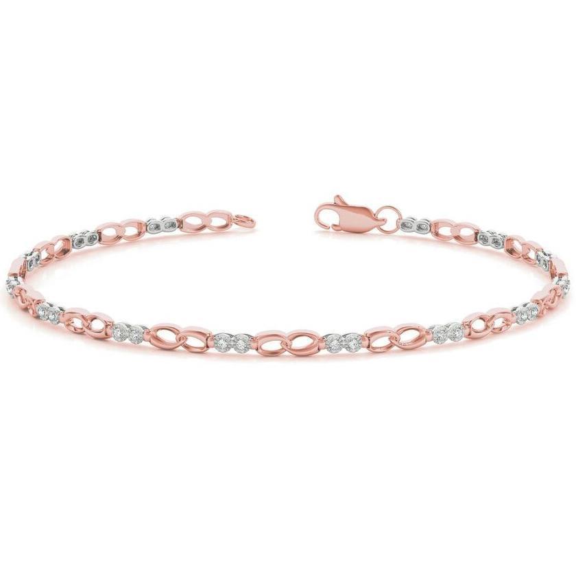 Thin & Petite Fashion Link Moissanite or Diamond Bracelet-Custom-Made Jewelry-Fire & Brilliance ®