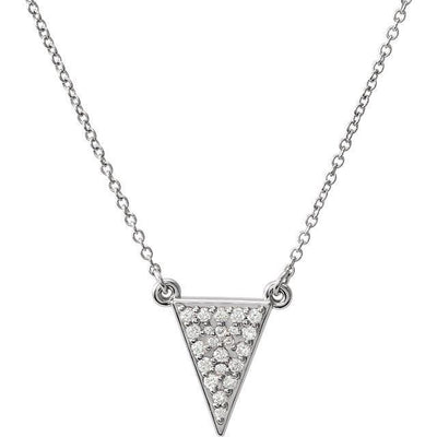 Triangle Moissanite or Diamond Full Pendant and Necklace-Pendants-Fire & Brilliance ®
