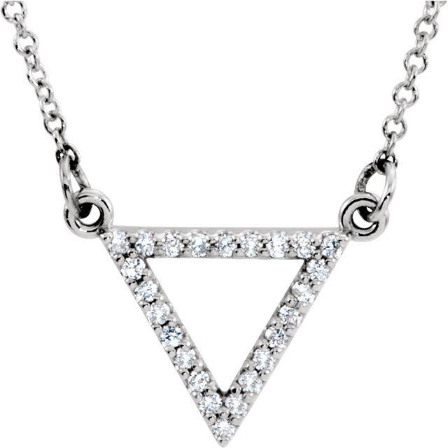 Triangle Moissanite or Diamond Pendant and Necklace-Pendants-Fire & Brilliance ®