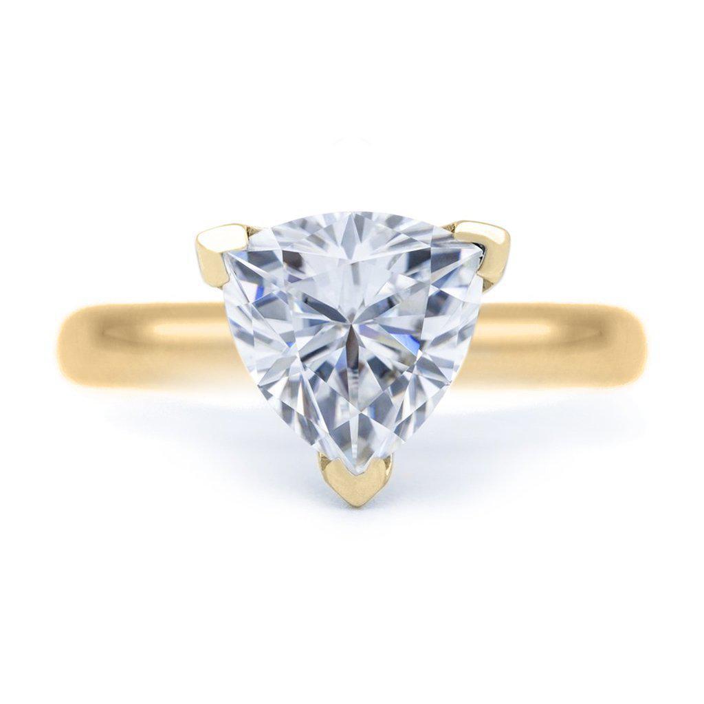 Trillion Moissanite 3 Prongs FANCY Solitaire Ring-Solitaire Ring-Fire & Brilliance ®