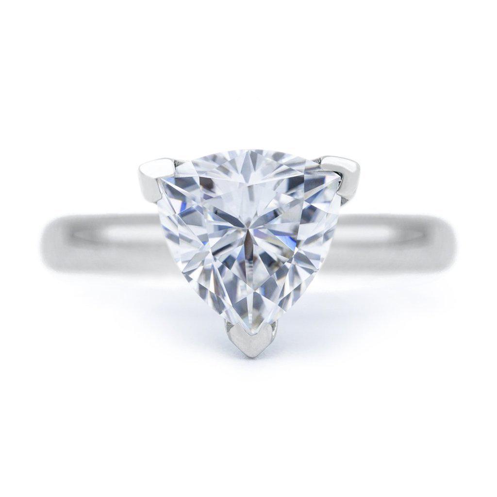 Trillion Moissanite 3 Prongs FANCY Solitaire Ring-Solitaire Ring-Fire & Brilliance ®