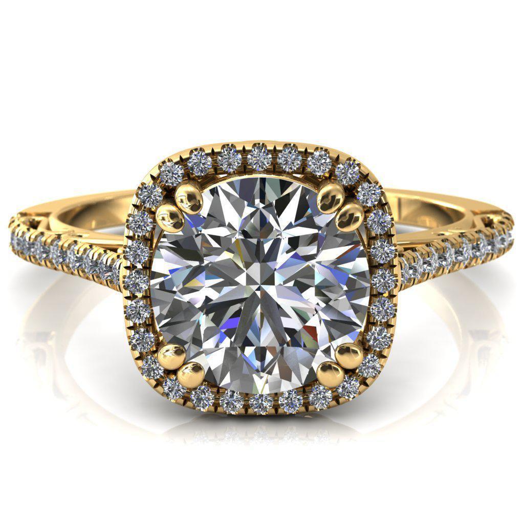 Trudy Round Moissanite 4 Double Prong Engagement Ring-Custom-Made Jewelry-Fire & Brilliance ®