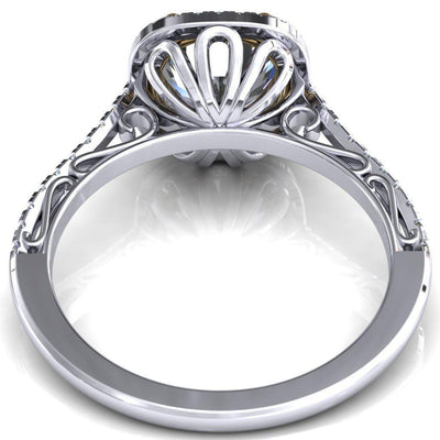 Trudy Round Moissanite 4 Double Prong Engagement Ring-Custom-Made Jewelry-Fire & Brilliance ®
