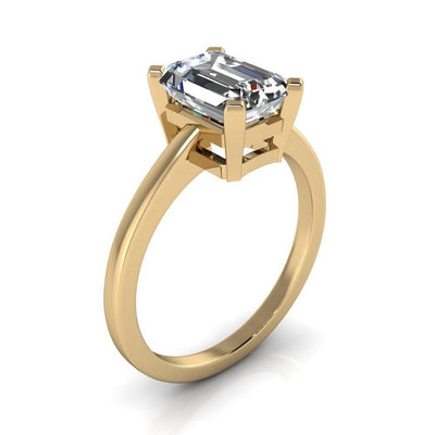 Virginie Emerald Moissanite 4 Prong Comfort Ring-Custom-Made Jewelry-Fire & Brilliance ®