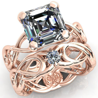 Vivien Asscher Moissanite 4 Prong Ring-Custom-Made Jewelry-Fire & Brilliance ®
