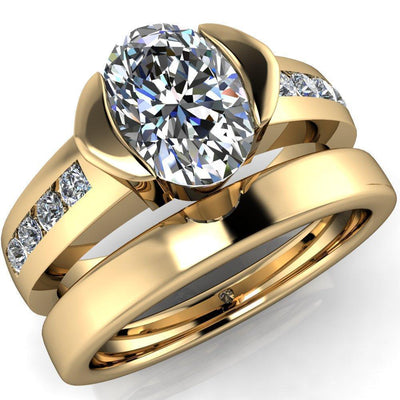 Vixxen Oval Moissanite Diamond Channel Ring-Custom-Made Jewelry-Fire & Brilliance ®