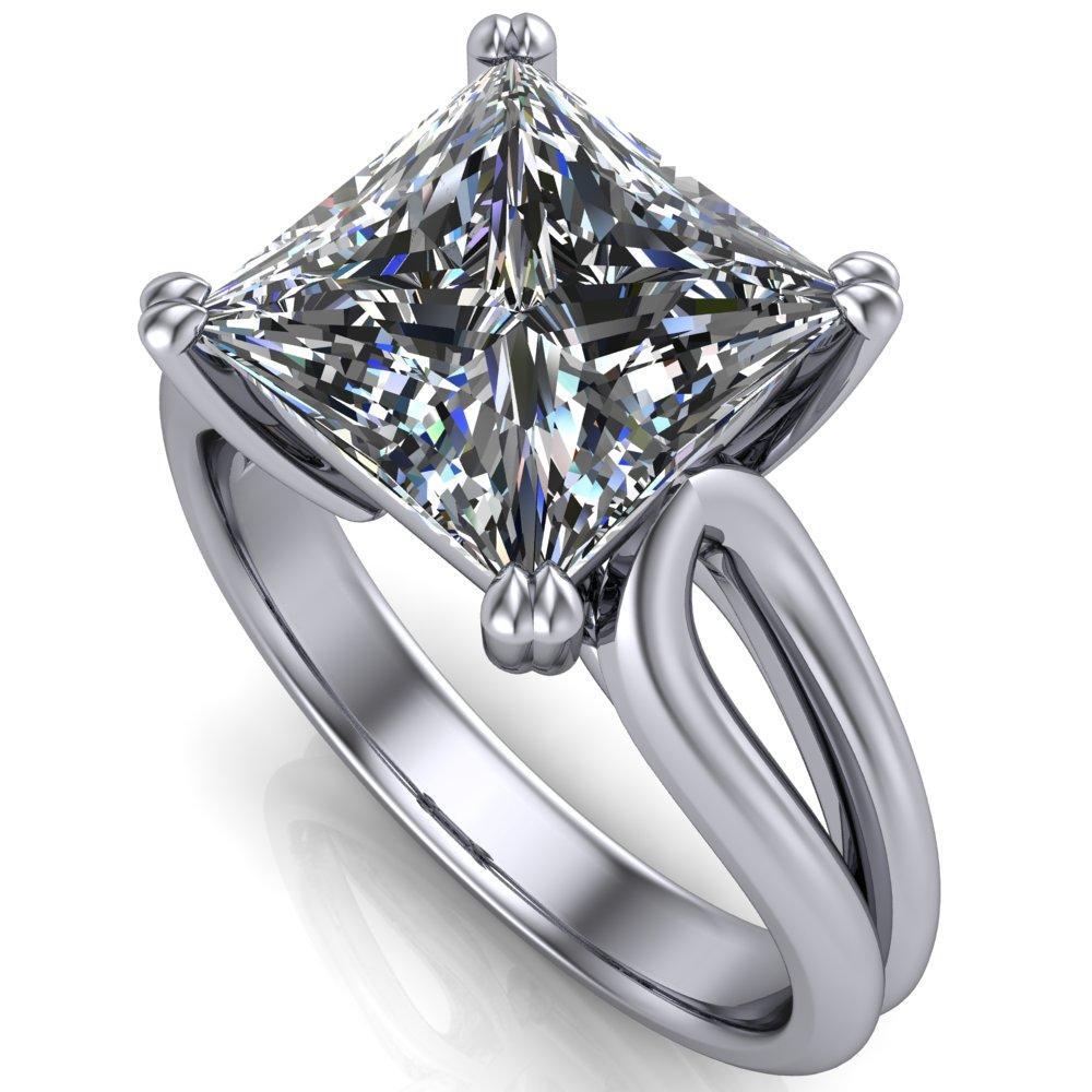 Weiss Princess/Square 4 Prong Side Loop Ring-Custom-Made Jewelry-Fire & Brilliance ®