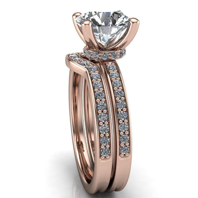 Wilcox Round Moissasnite 4 Prong Diamond Accent Ring-Custom-Made Jewelry-Fire & Brilliance ®