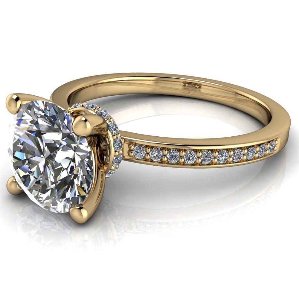 Wilcox Round Moissasnite 4 Prong Diamond Accent Ring-Custom-Made Jewelry-Fire & Brilliance ®