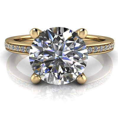 Wilcox Round Moissasnite 4 Prong Diamond Accent Ring-Custom-Made Jewelry-Fire & Brilliance ®