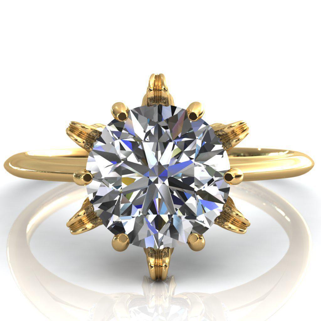 Wild Lily Round Moissanite Engagement Ring-Custom-Made Jewelry-Fire & Brilliance ®