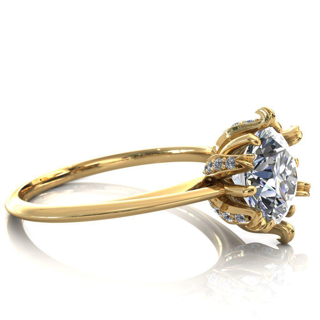 Wild Lily Round Moissanite Engagement Ring-Custom-Made Jewelry-Fire & Brilliance ®