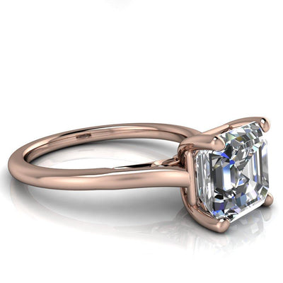 Willie Asscher Moissanite Bow Under Cathedral Engagement Ring-Custom-Made Jewelry-Fire & Brilliance ®