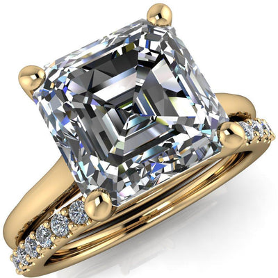 Willie Asscher Moissanite Bow Under Cathedral Engagement Ring-Custom-Made Jewelry-Fire & Brilliance ®