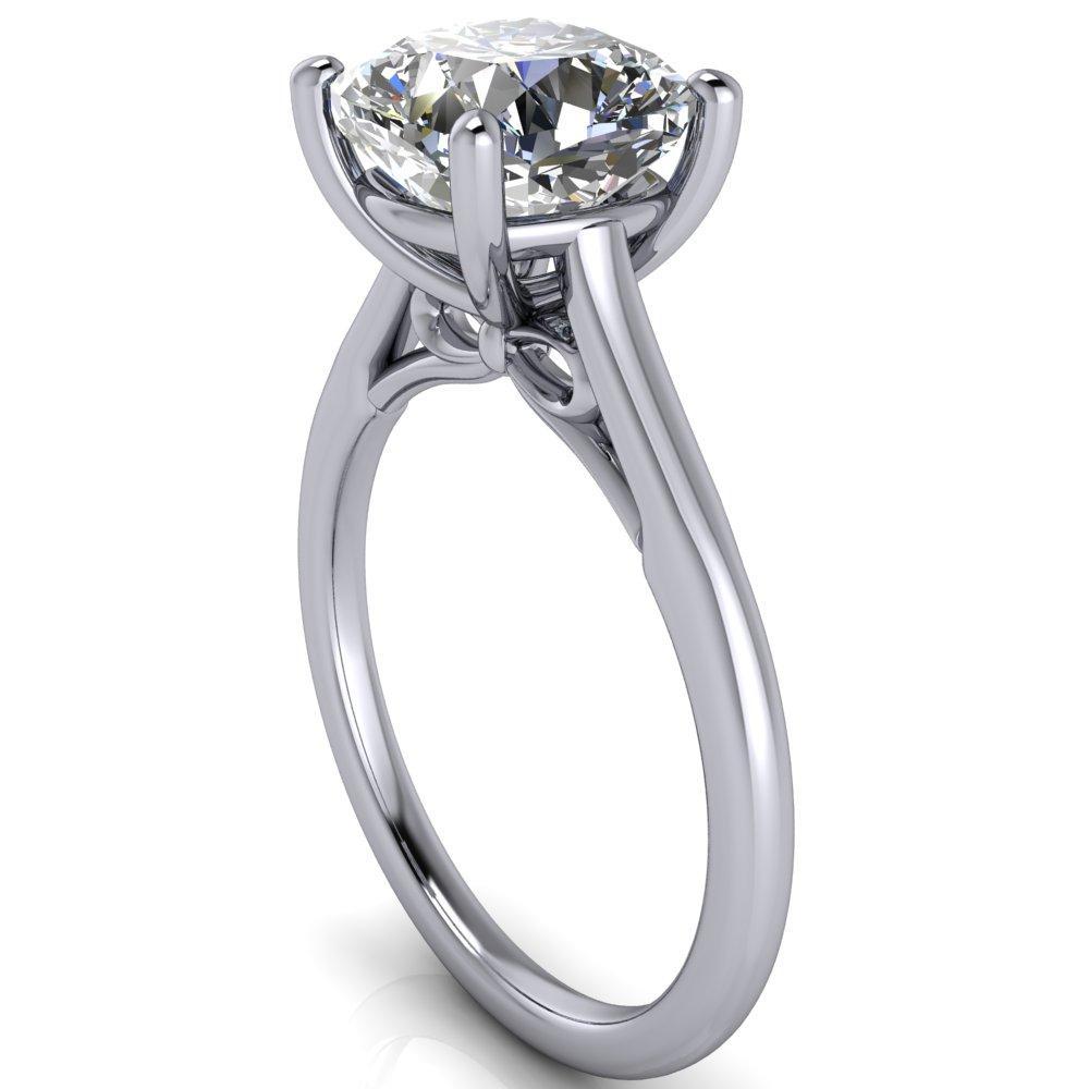 Willie Cushion Moissanite Bow Under Cathedral Engagement Ring-Custom-Made Jewelry-Fire & Brilliance ®