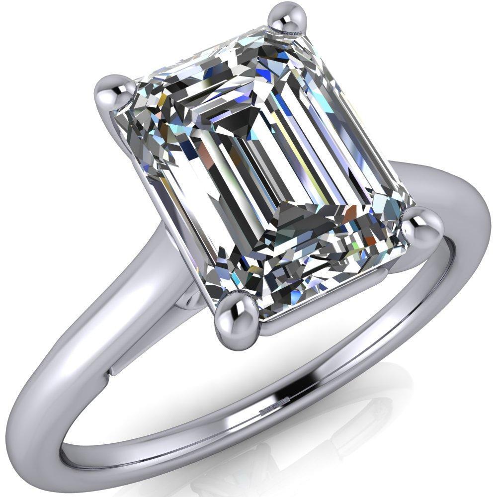 Willie Emerald Moissanite Bow Under Cathedral Engagement Ring-Custom-Made Jewelry-Fire & Brilliance ®