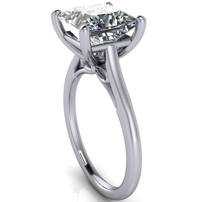 Willie Princess/Square Moissanite Bow Under Cathedral Engagement Ring-Custom-Made Jewelry-Fire & Brilliance ®