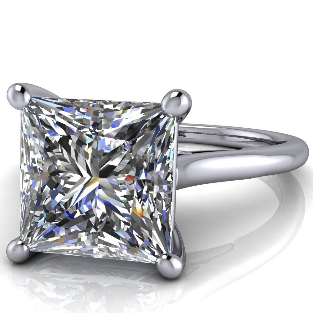 Willie Princess/Square Moissanite Bow Under Cathedral Engagement Ring-Custom-Made Jewelry-Fire & Brilliance ®