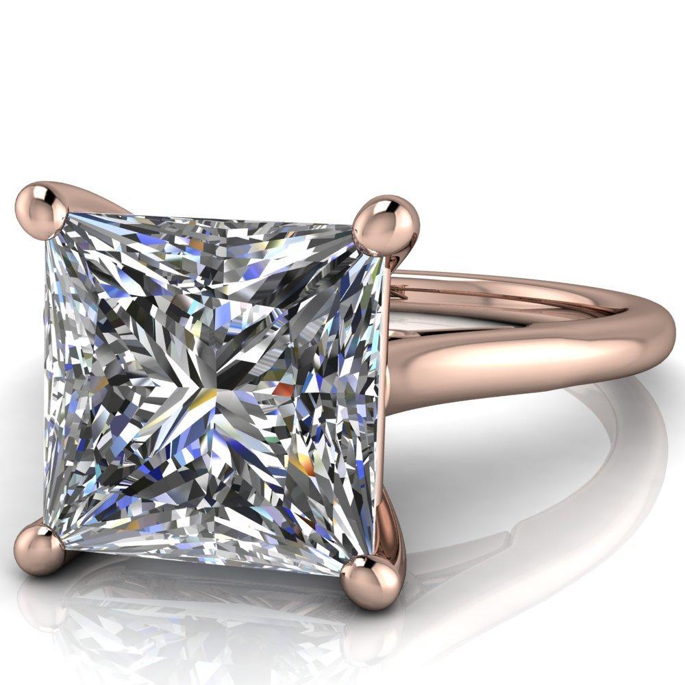 Willie Princess/Square Moissanite Bow Under Cathedral Engagement Ring-Custom-Made Jewelry-Fire & Brilliance ®