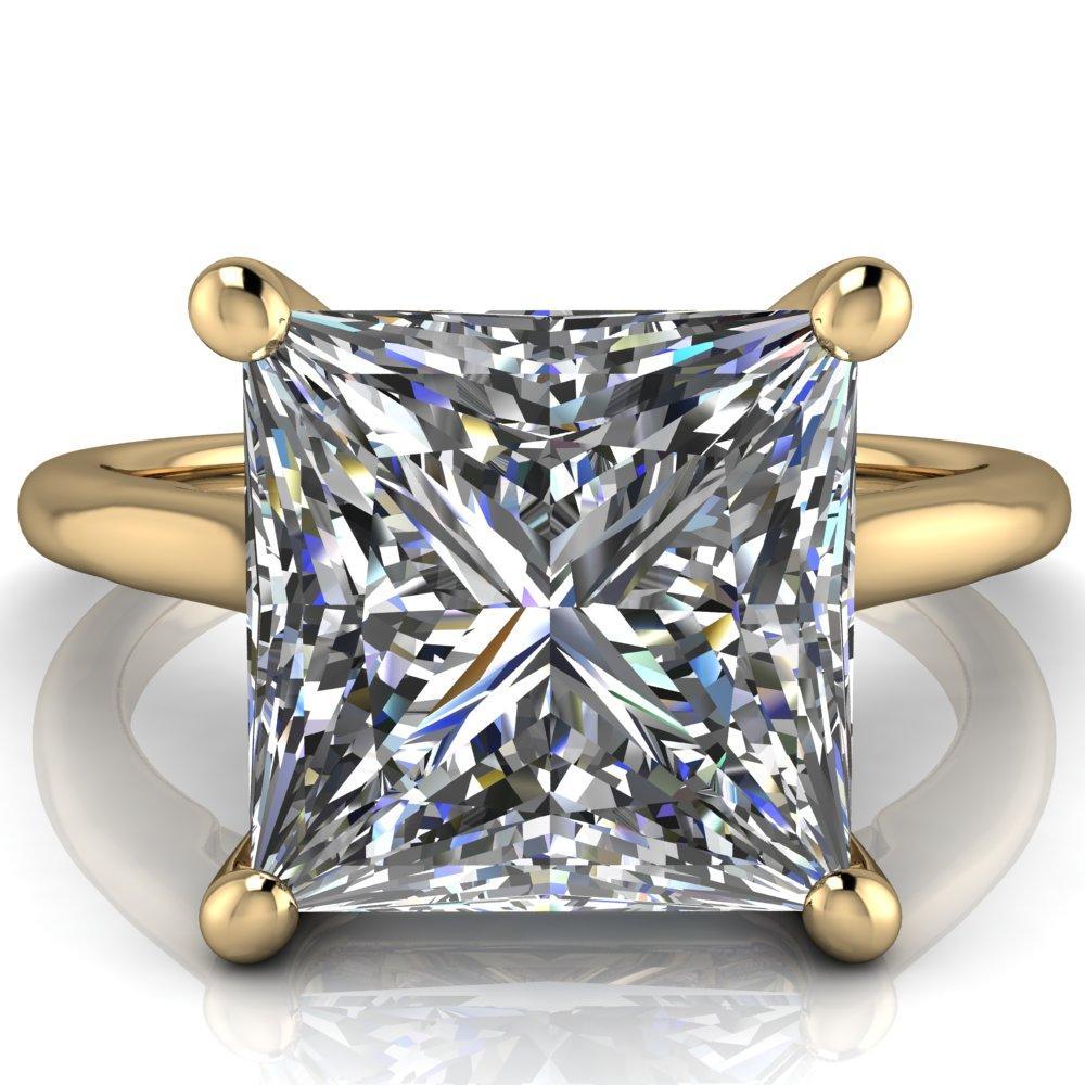 Willie Princess/Square Moissanite Bow Under Cathedral Engagement Ring-Custom-Made Jewelry-Fire & Brilliance ®