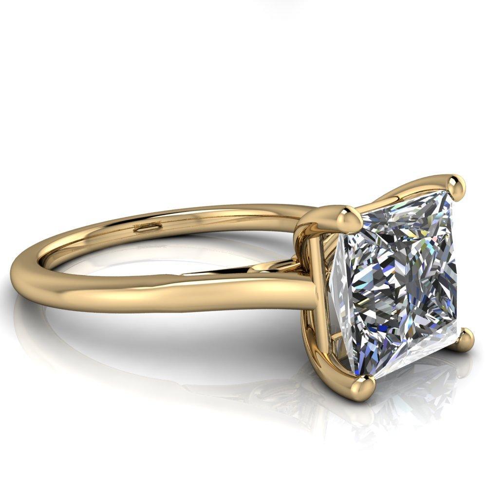 Willie Princess/Square Moissanite Bow Under Cathedral Engagement Ring-Custom-Made Jewelry-Fire & Brilliance ®