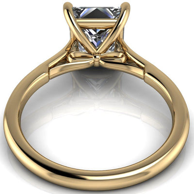 Willie Princess/Square Moissanite Bow Under Cathedral Engagement Ring-Custom-Made Jewelry-Fire & Brilliance ®