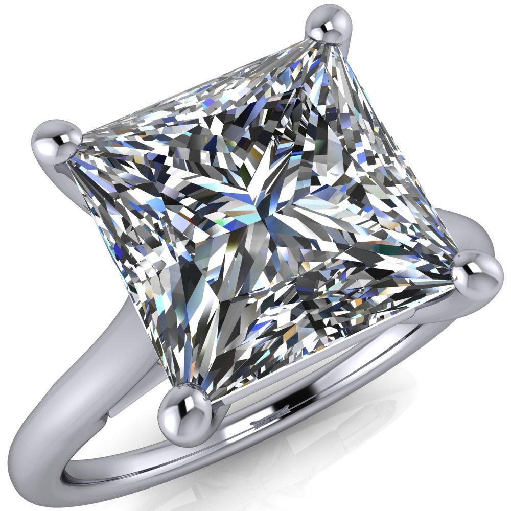 Willie Princess/Square Moissanite Bow Under Cathedral Engagement Ring-Custom-Made Jewelry-Fire & Brilliance ®