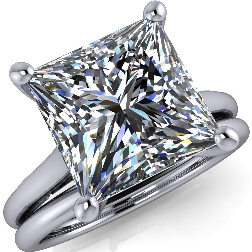 Willie Princess/Square Moissanite Bow Under Cathedral Engagement Ring-Custom-Made Jewelry-Fire & Brilliance ®