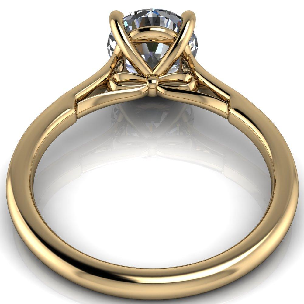 Willie Round Moissanite Bow Under Cathedral Engagement Ring-Custom-Made Jewelry-Fire & Brilliance ®