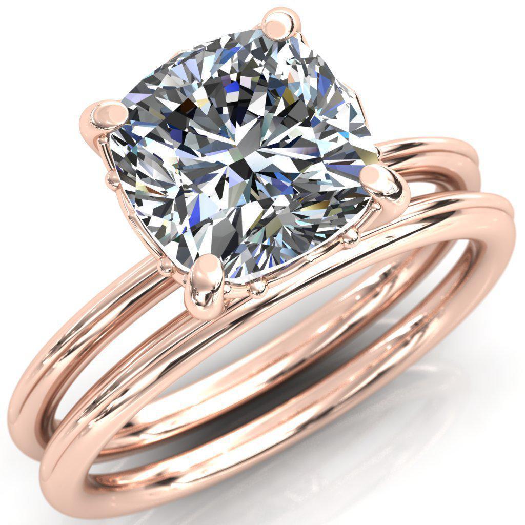 Winds Cushion Moissanite Aviator Engagement Ring-Custom-Made Jewelry-Fire & Brilliance ®