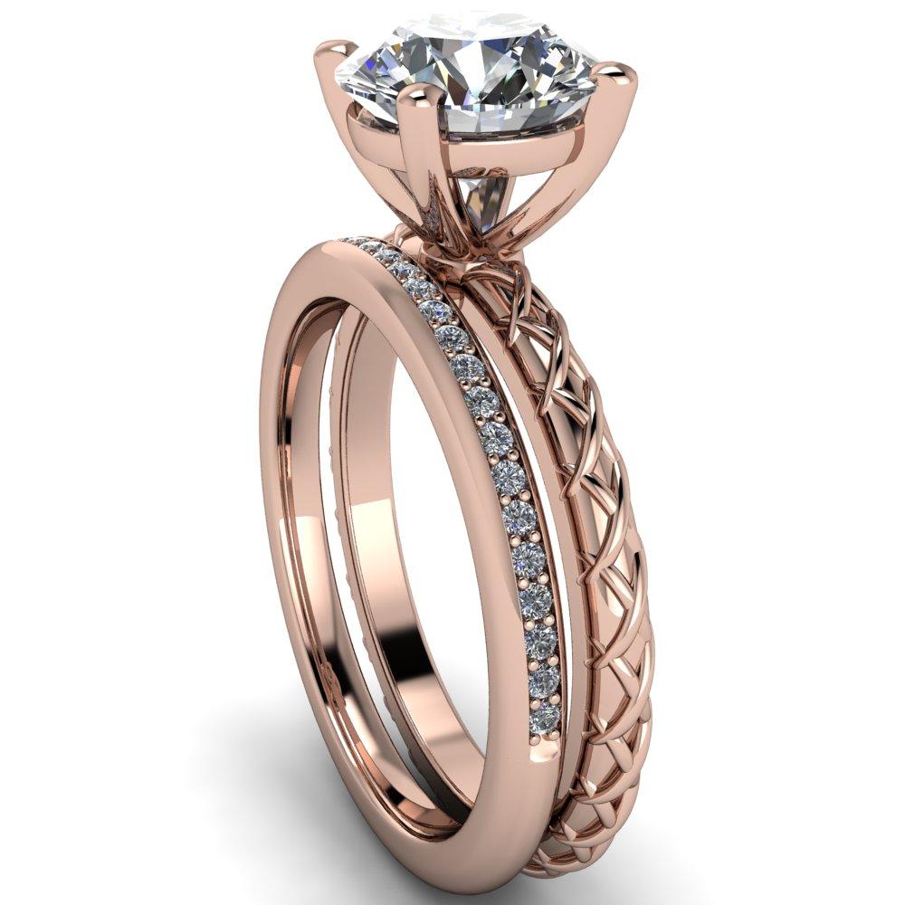 Xandra Round Moissanite 4 Prong Engagement Ring-Custom-Made Jewelry-Fire & Brilliance ®