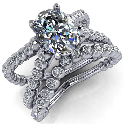 Xiomara Oval Moissanite 4 Prong Engagement Ring-Custom-Made Jewelry-Fire & Brilliance ®