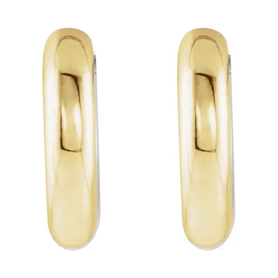 Yellow/ White Gold Reversible Huggies Hoop Earrings