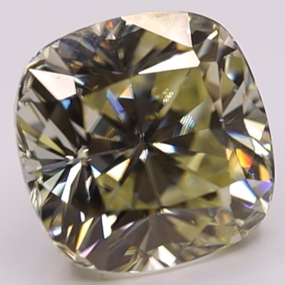 Cushion Diamond Faceted FAB Yellow Moissanite Loose Stone