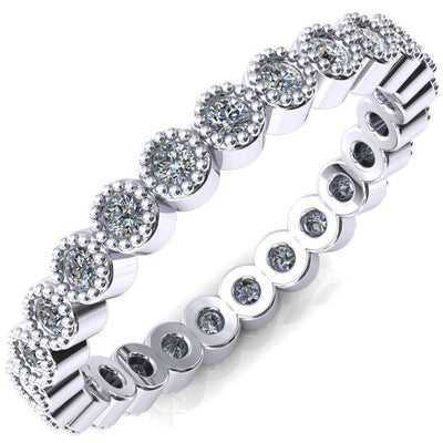 Zinnia Round Moissanite 6 Prongs Milgrain Halo Accent Alexandrite Ring-Custom-Made Jewelry-Fire & Brilliance ®