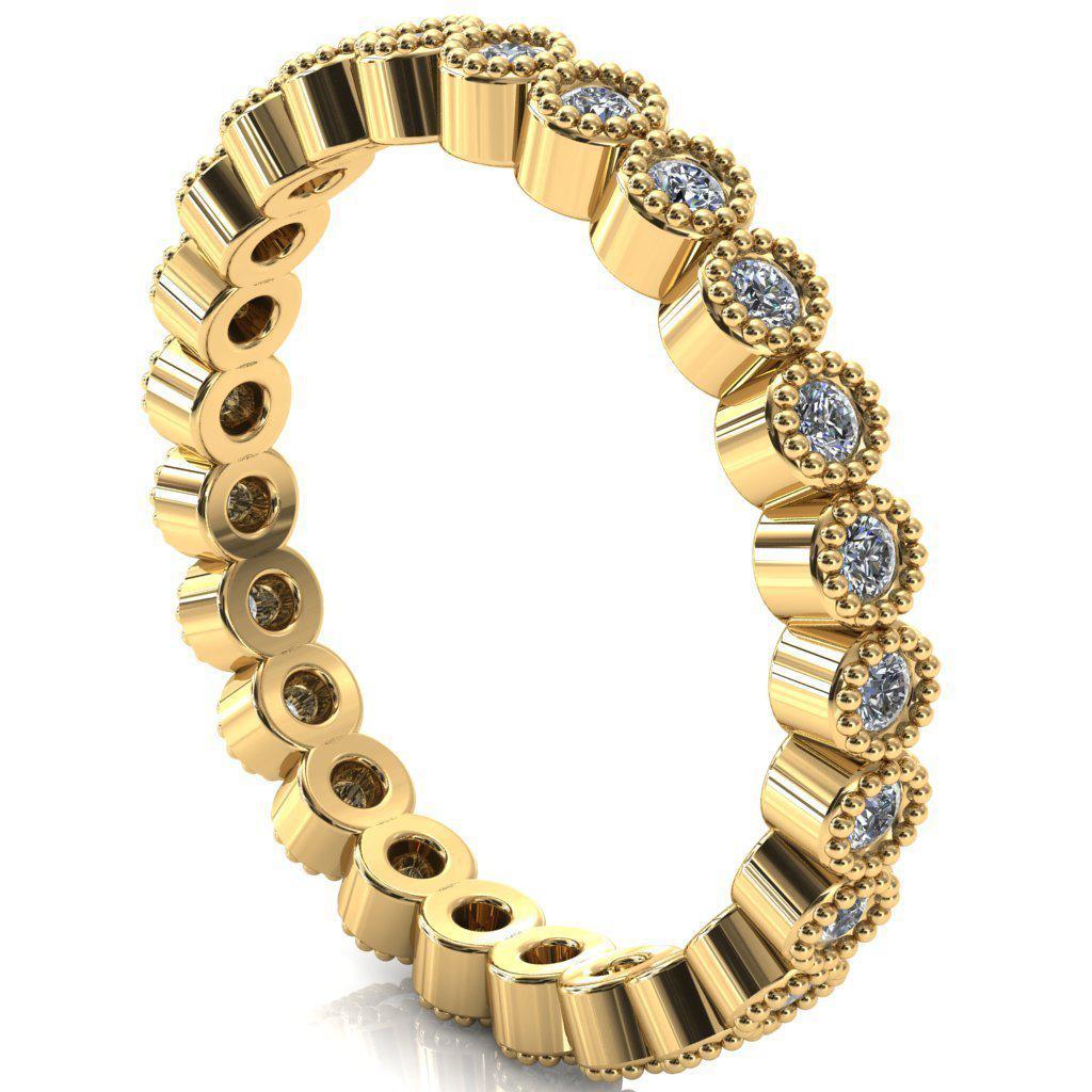 Zinnia Round Moissanite 6 Prongs Milgrain Halo Accent Padparadscha Sapphire Ring-Custom-Made Jewelry-Fire & Brilliance ®