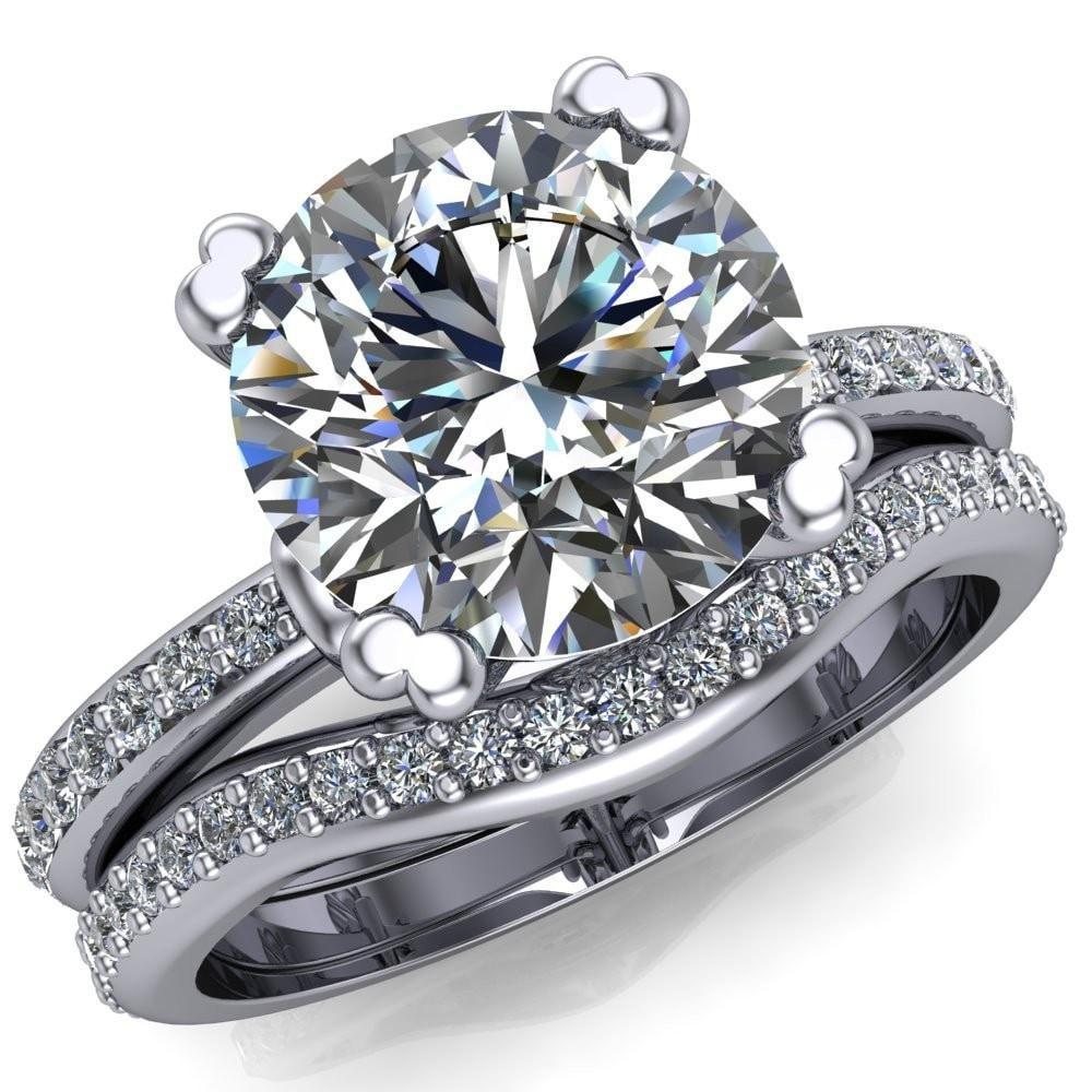 Zoe Round Moissanite Split-Prong Basket Setting with Round Bezel