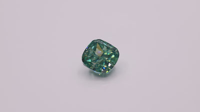 8mm Cushion Crushed Ice FAB Green Moissanite Loose Stone