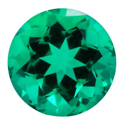Chatham Lab-Grown Round Emerald Stone Size-FIRE & BRILLIANCE