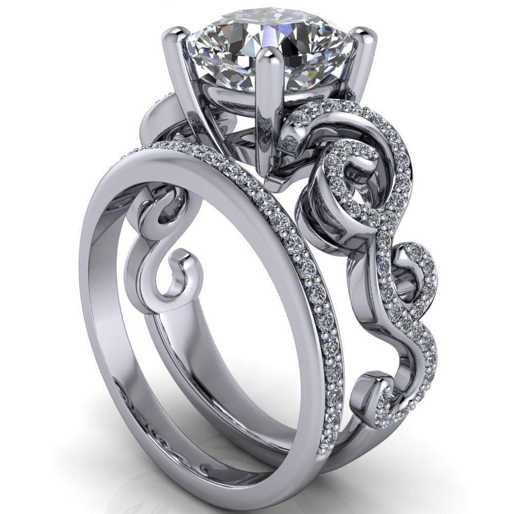 Public Affair Cushion Moissanite 4 Prong Loop Band Engagement Ring-Custom-Made Jewelry-Fire & Brilliance ®