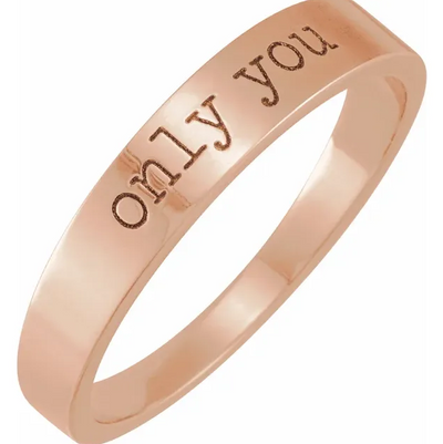 Engraved Text Stackable Ring