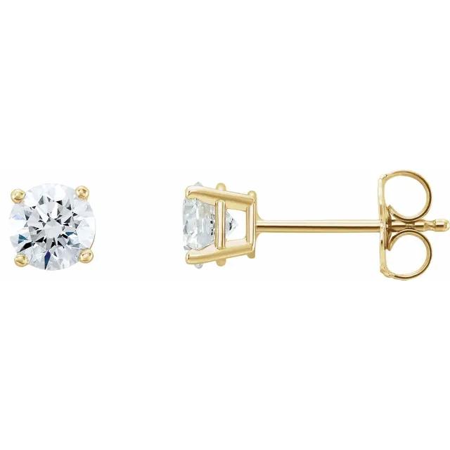*Round Lab Grown Diamond 4 Prong Earrings-FIRE & BRILLIANCE
