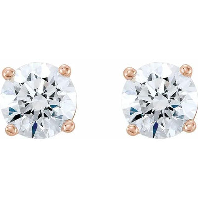 *Round Lab Grown Diamond 4 Prong Earrings-FIRE & BRILLIANCE