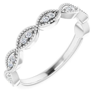 Juliette Round Moissanite or Diamond 1/2 Eternity Ice Solitaire 1/8 CTW Band
