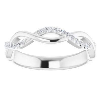 Juliette Round Diamond or Moissanite 1/2 Eternity Ice Solitaire 1/8 CTW Band